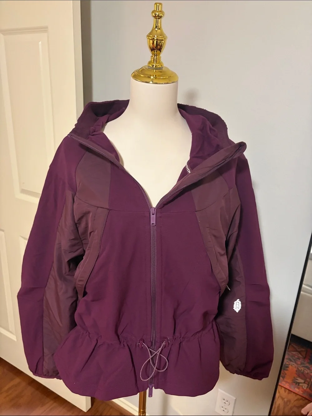NWT Free People 🍒 All Terrain Fleece Training Jacket in ‘Black Cherry’